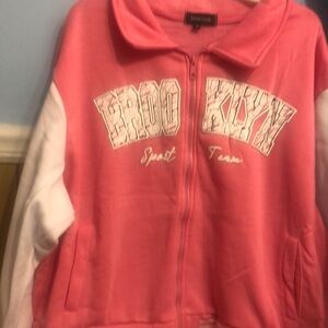 2 sweat jackets turquoise and pink